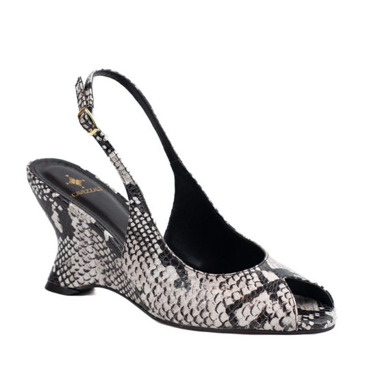 Slinback de Couro Piton La Fenice Cinza 105724