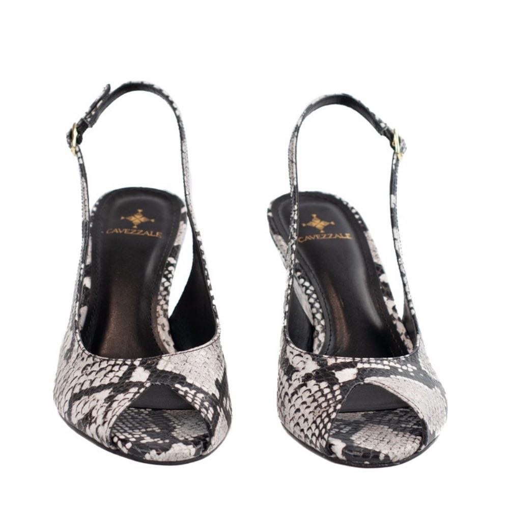 Slinback de Couro Piton La Fenice Cinza 105724
