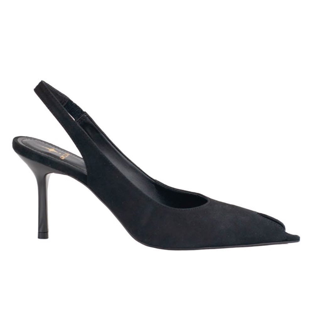 Slinback de Couro Nobuck La Fenice Preto 105731