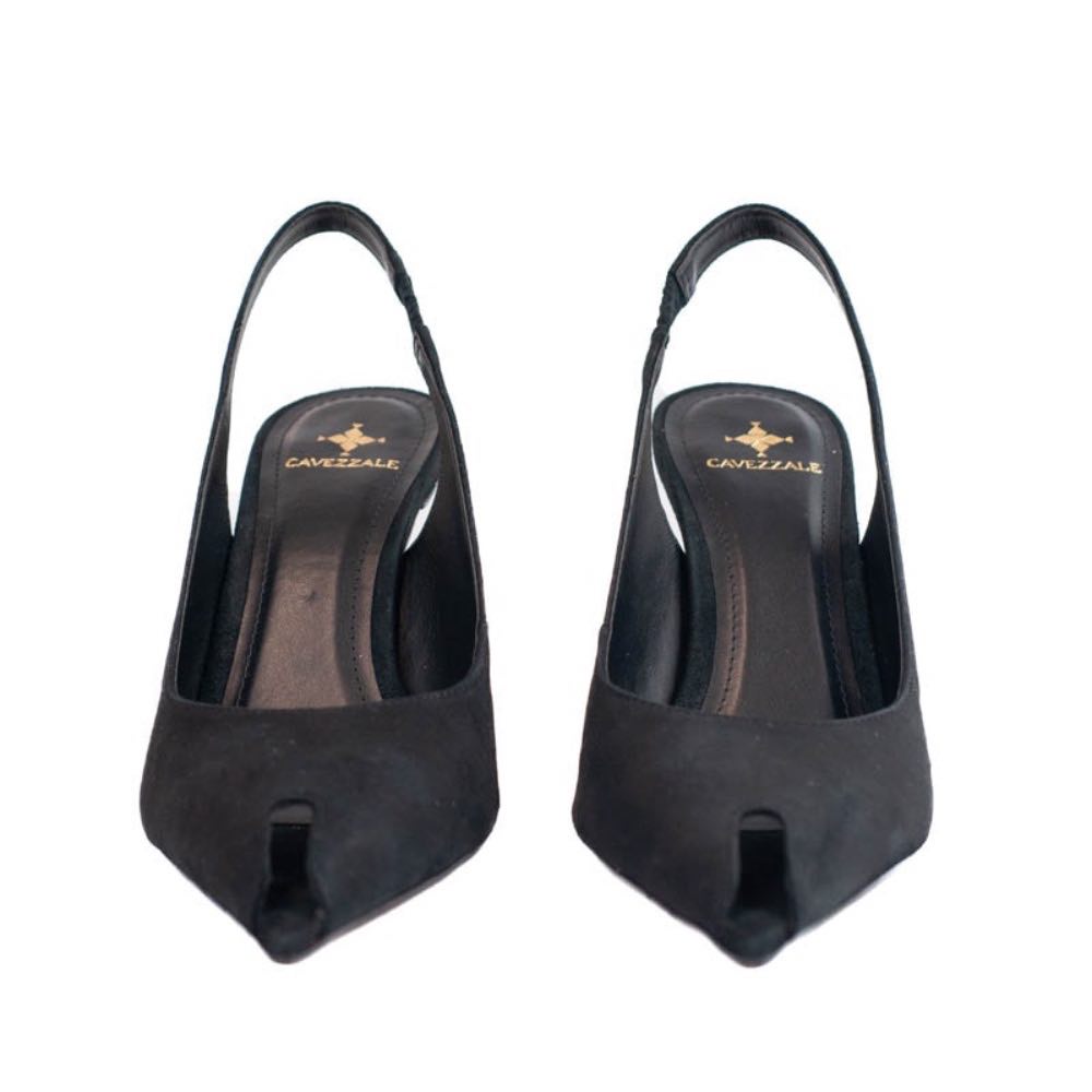 Slinback de Couro Nobuck La Fenice Preto 105731
