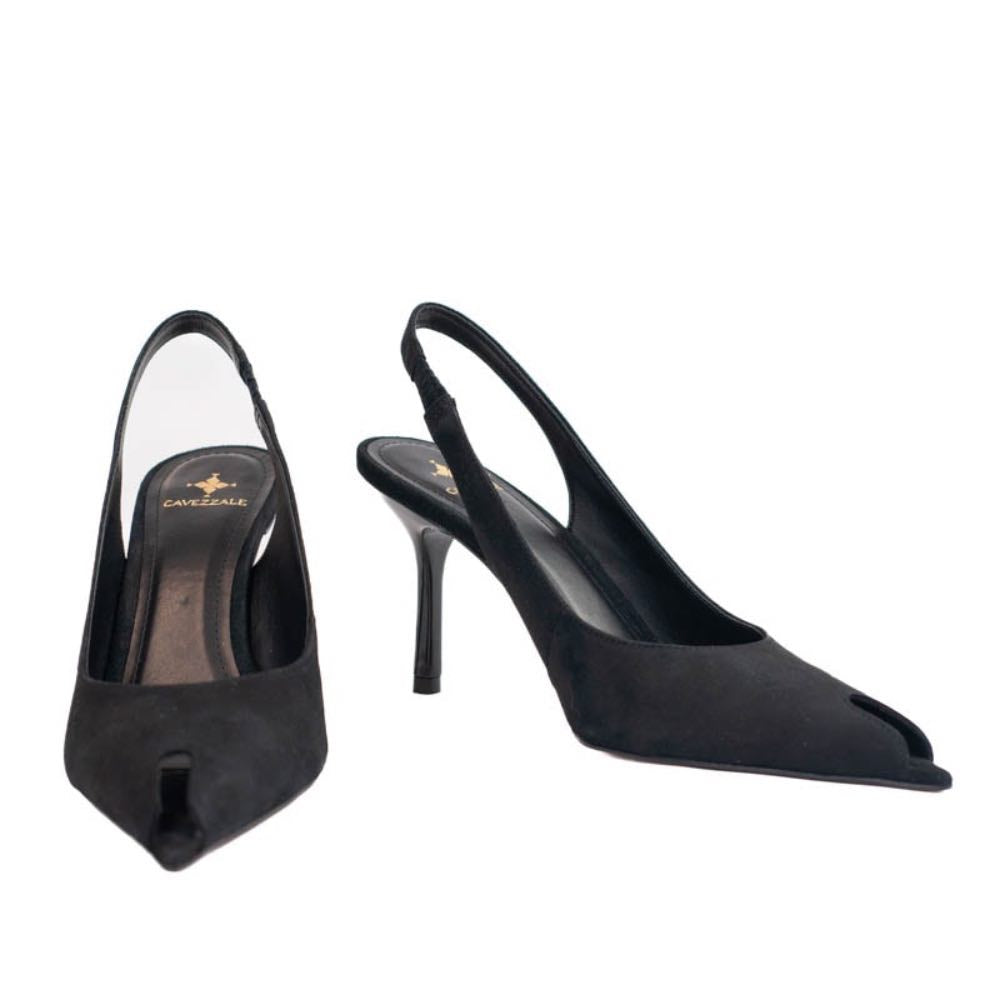 Slinback de Couro Nobuck La Fenice Preto 105731