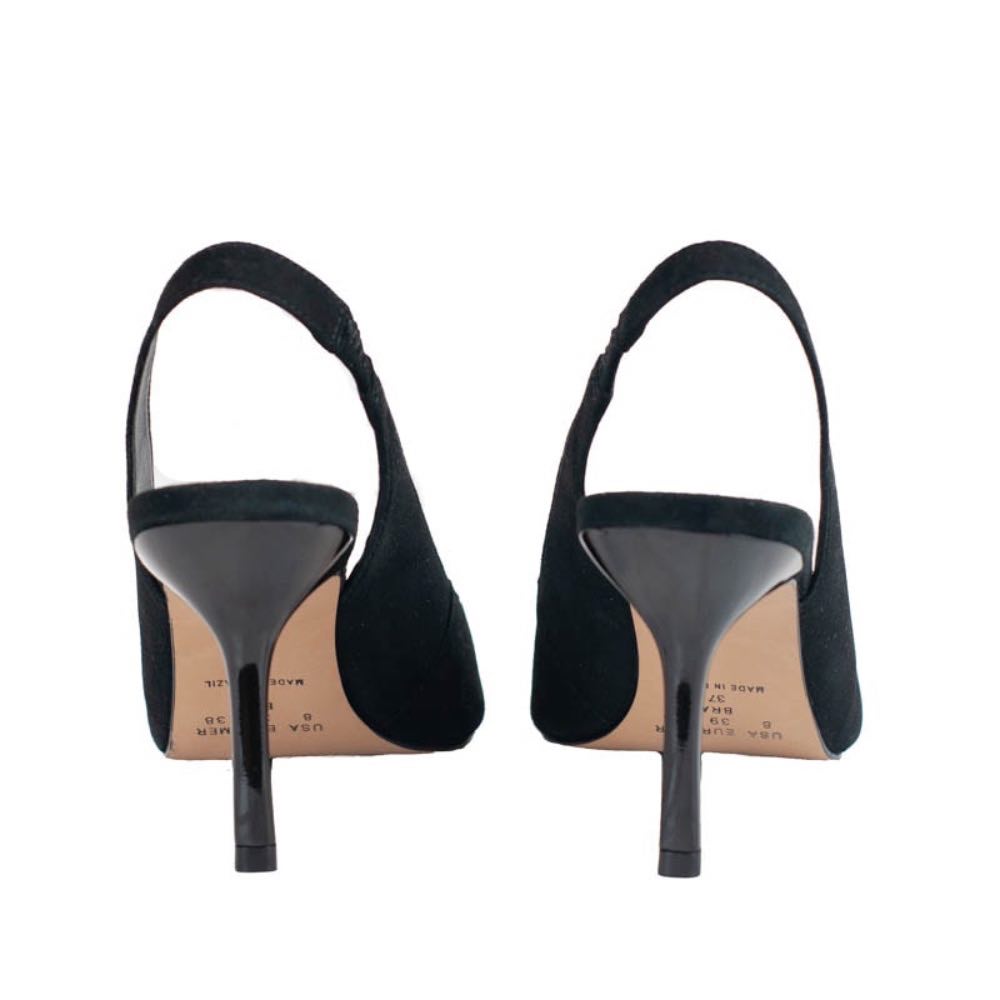 Slinback de Couro Nobuck La Fenice Preto 105731