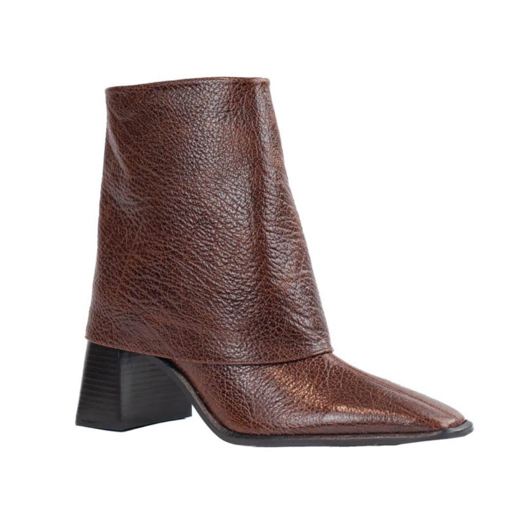 Bota Média de Couro La Fenice Brown 105732
