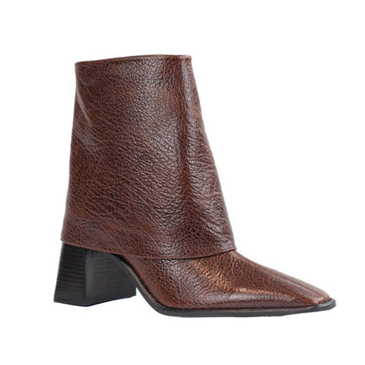 Bota Média de Couro La Fenice Brown 105732