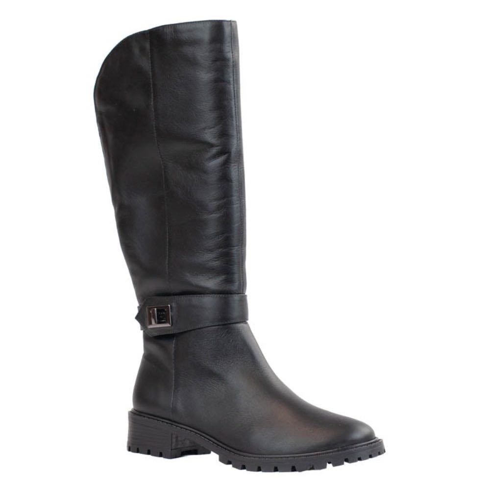 Bota Longa de Couro Veneto La Fenice Preto 105735