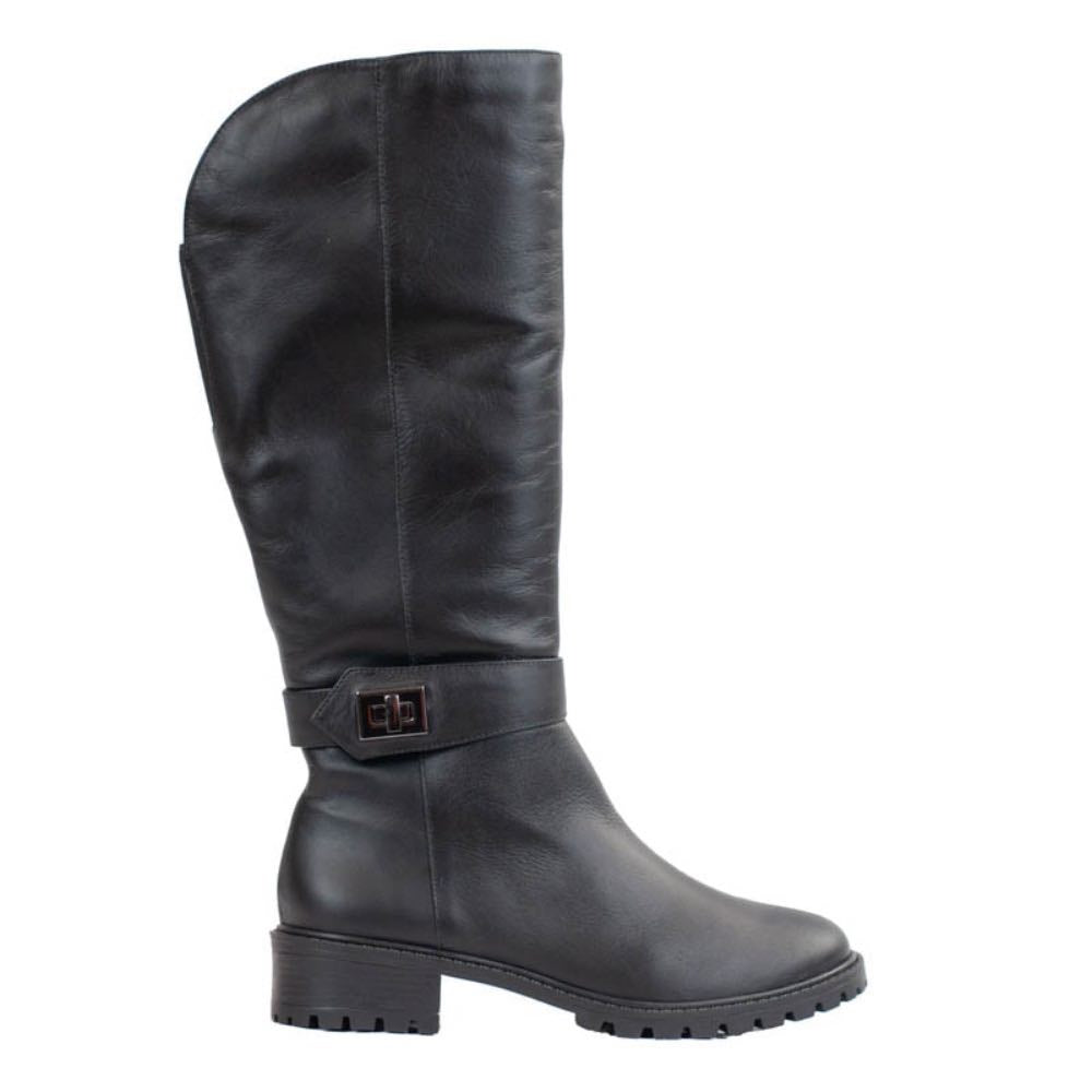 Bota Longa de Couro Veneto La Fenice Preto 105735