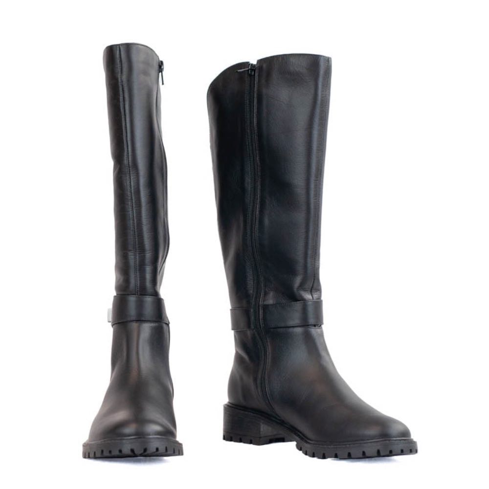 Bota Longa de Couro Veneto La Fenice Preto 105735