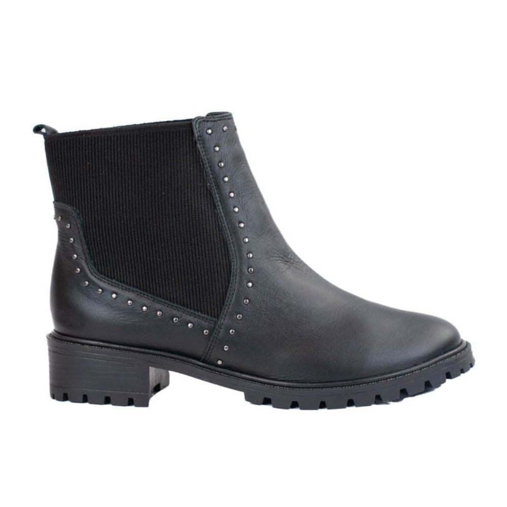 Bota Curta de Couro Veneto La Fenice Preto 105737