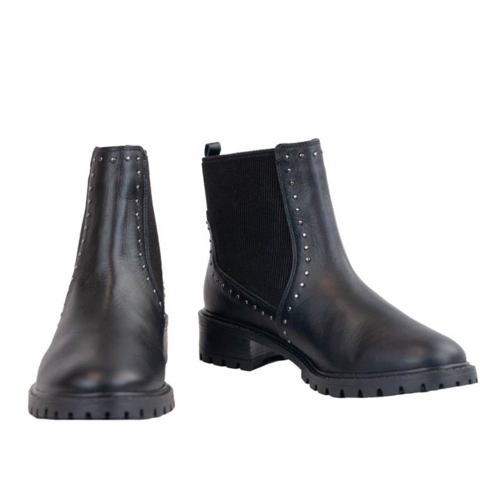 Bota Curta de Couro Veneto La Fenice Preto 105737