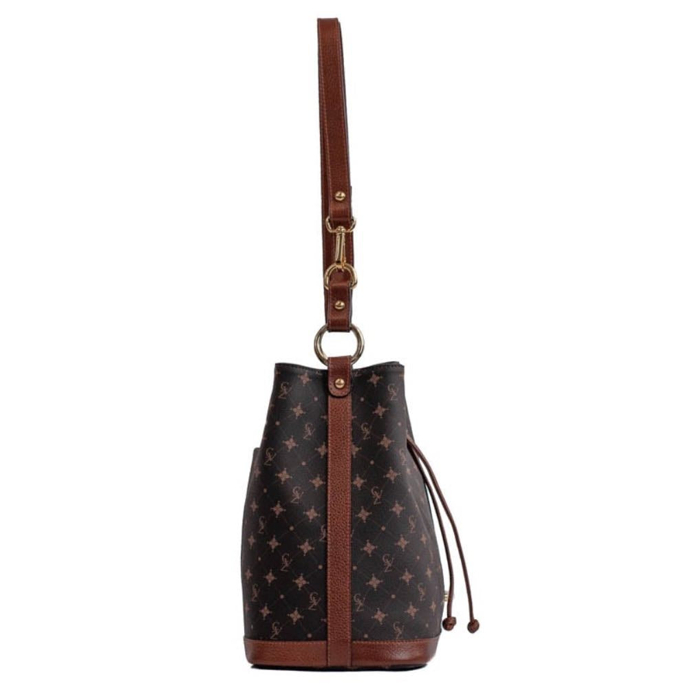 Bolsa Bucket Média Personnalité La Fenice Chocolate/Toffe 105764