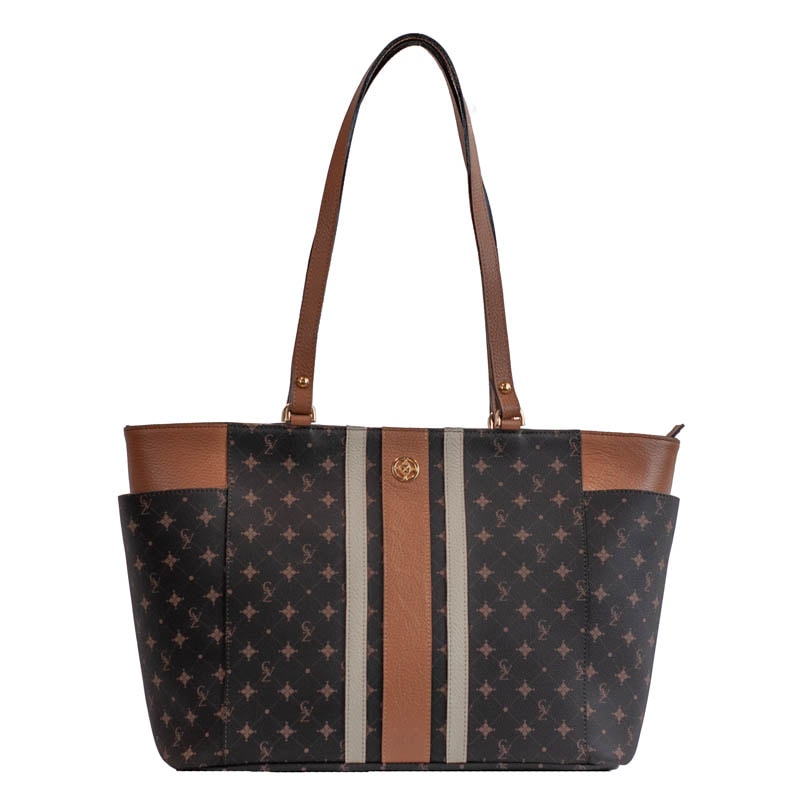 Shopping Bag Grande Personnalité La Fenice Chocolate/Marfim/Caramelo 105766