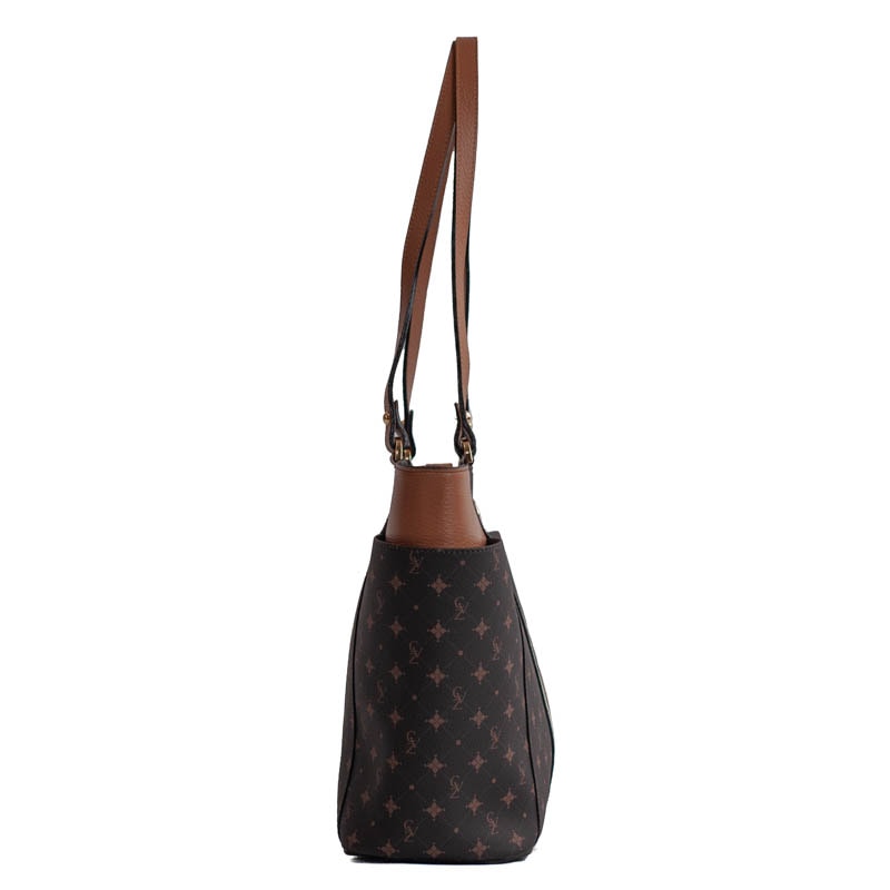 Shopping Bag Grande Personnalité La Fenice Chocolate/Marfim/Caramelo 105766