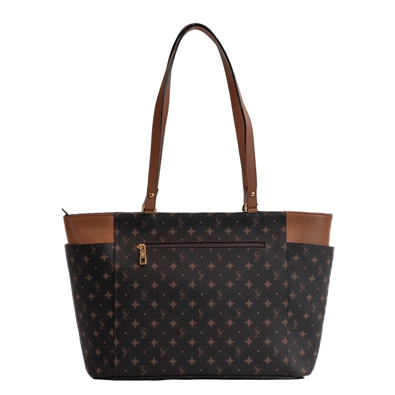 Shopping Bag Grande Personnalité La Fenice Chocolate/Marfim/Caramelo 105766