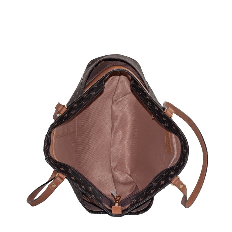 Shopping Bag Grande Personnalité La Fenice Chocolate/Marfim/Caramelo 105766