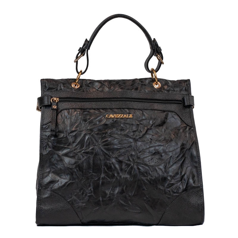 Mochila de Couro Plisse Floater La Fenice Preto  105774