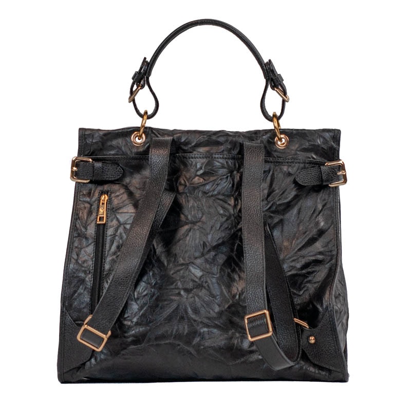 Mochila de Couro Plisse Floater La Fenice Preto  105774