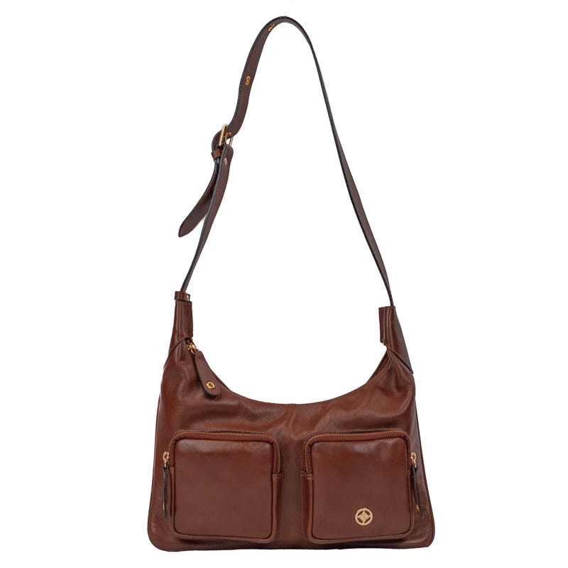 Bolsa Hobo Grande de Couro Comfy La Fenice Toffe 105777