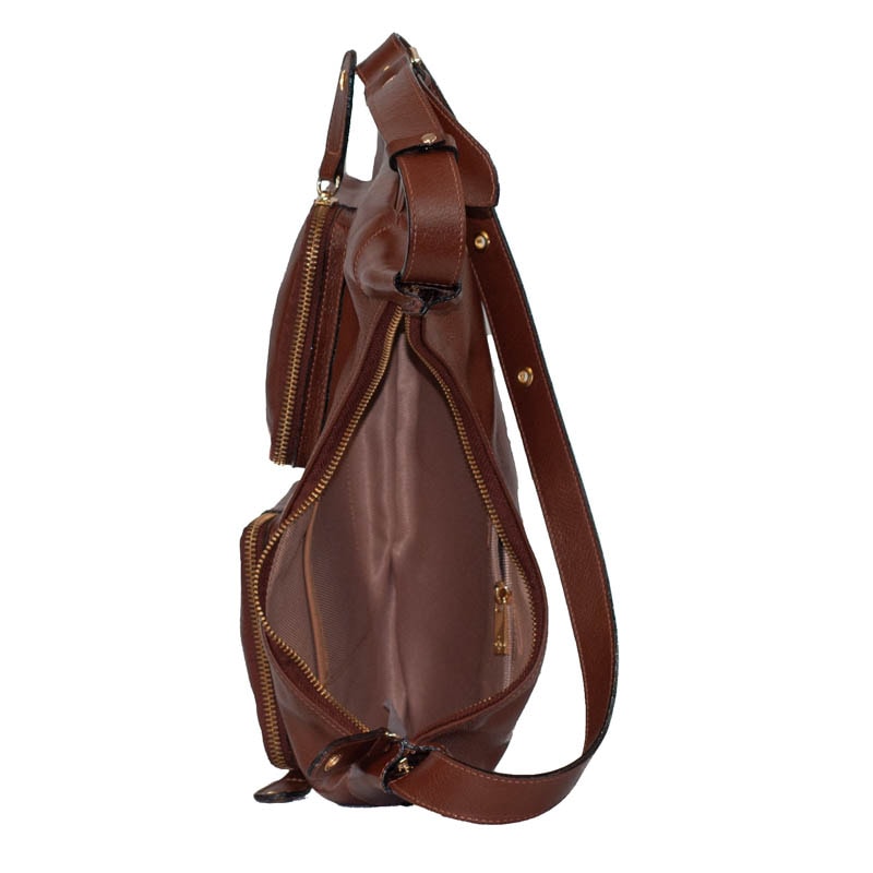 Bolsa Hobo Grande de Couro Comfy La Fenice Toffe 105777