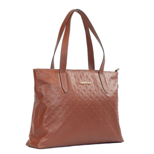 Shopping Bag Grande de Couro Floter Monograma La Fenice Whisky 105785