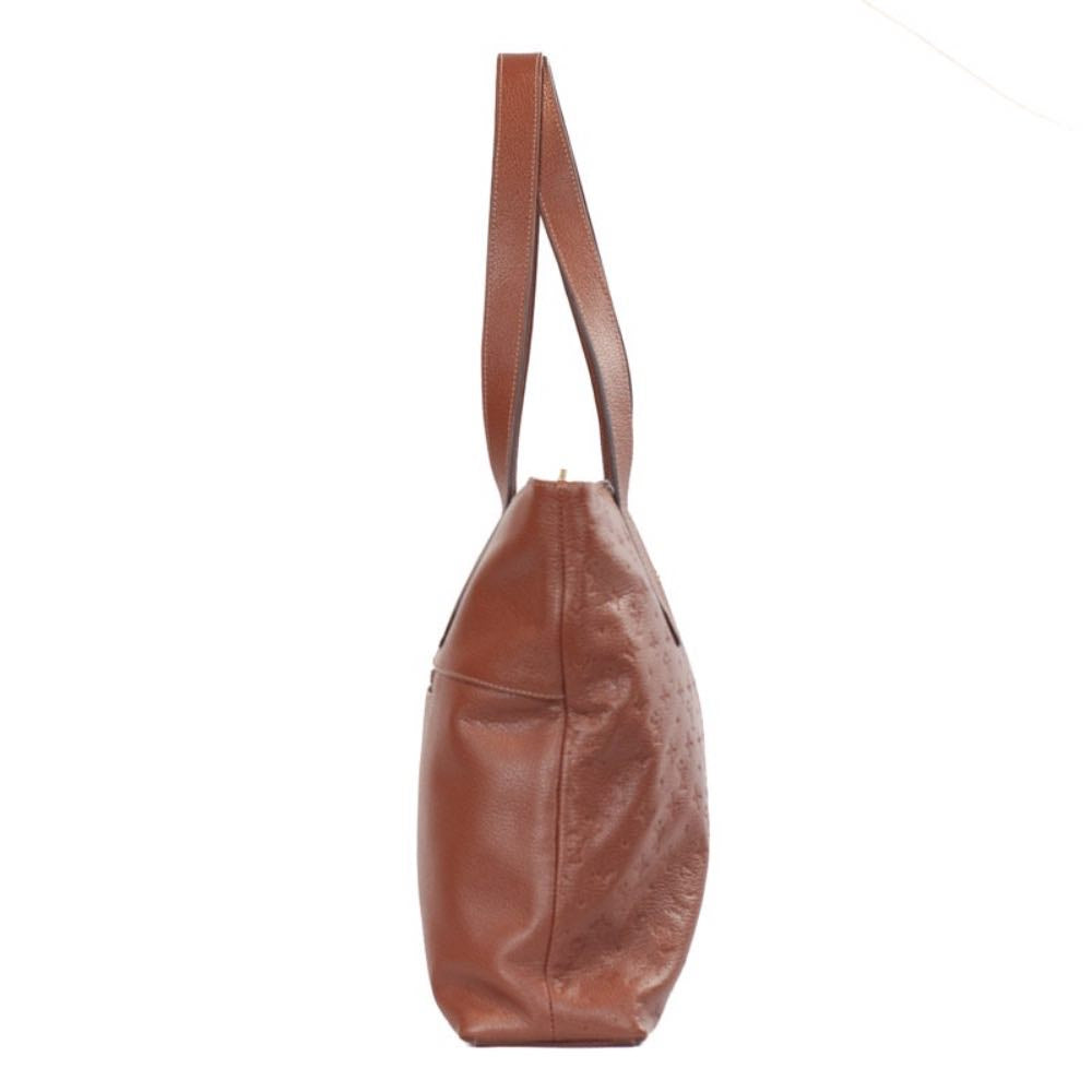 Shopping Bag Grande de Couro Floter Monograma La Fenice Whisky 105785