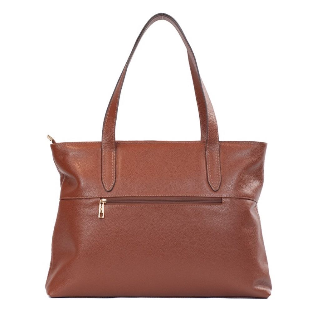 Shopping Bag Grande de Couro Floter Monograma La Fenice Whisky 105785