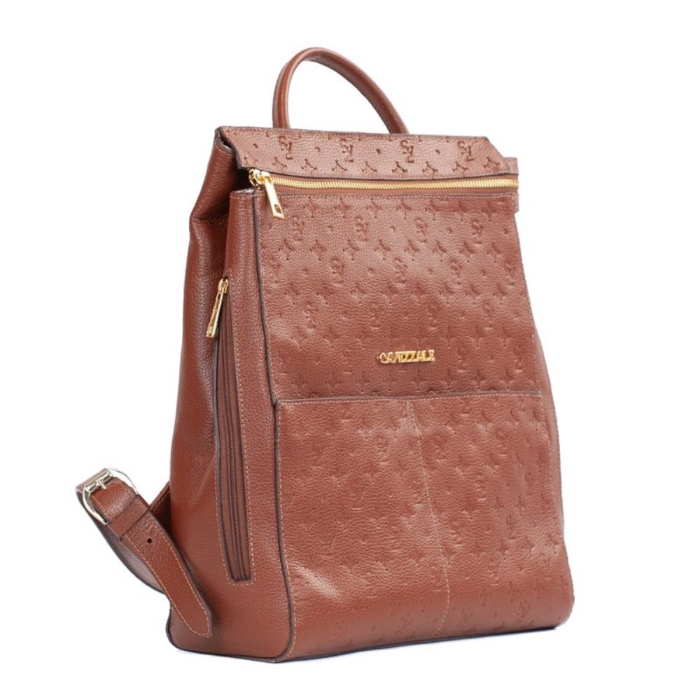 Mochila de Couro Floter Monograma La Fenice Whisky 105789