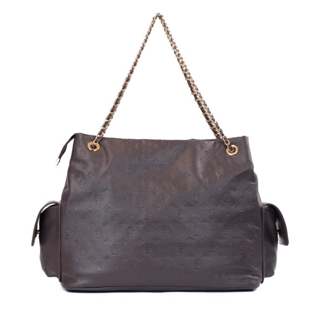 Bolsa Hobo Grande Couro Soft Monograma La Fenice Cacau 105790