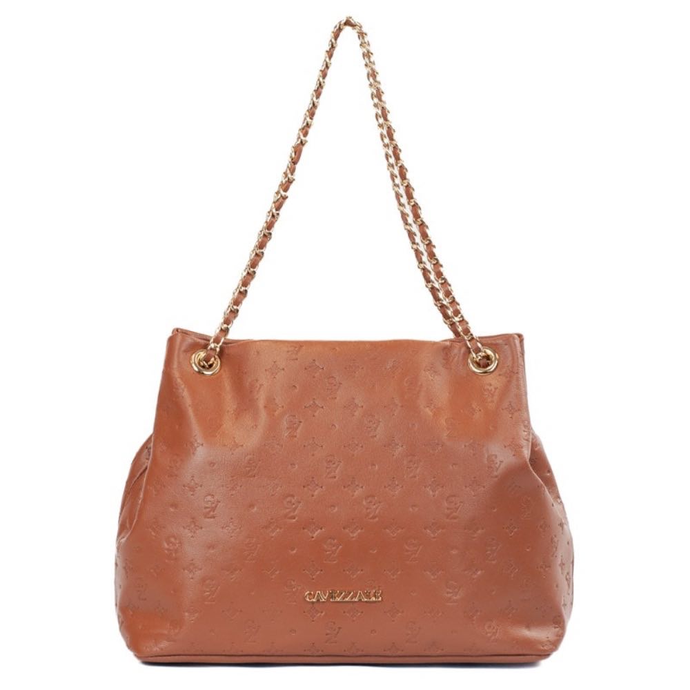 Bolsa Hobo Média Couro Soft Monograma La Fenice Camel 105791