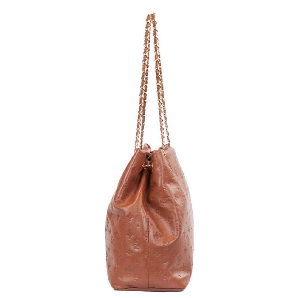 Bolsa Hobo Média Couro Soft Monograma La Fenice Camel 105791