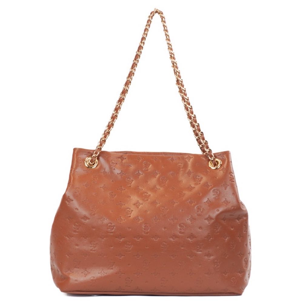 Bolsa Hobo Média Couro Soft Monograma La Fenice Camel 105791