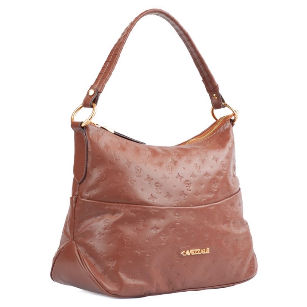 Bolsa Hobo Grande de Couro La Fenice Soft/Monograma Whisky 105792
