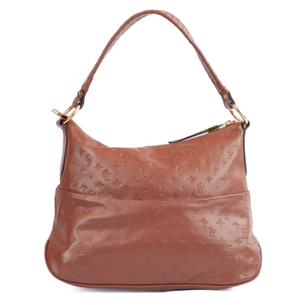 Bolsa Hobo Grande de Couro La Fenice Soft/Monograma Whisky 105792