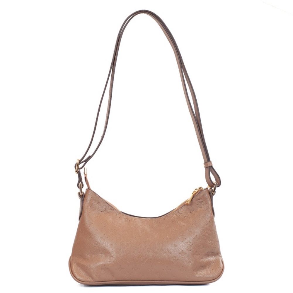 Bolsa Hobo Média de Couro La Fenice Monograma Taupe 105794