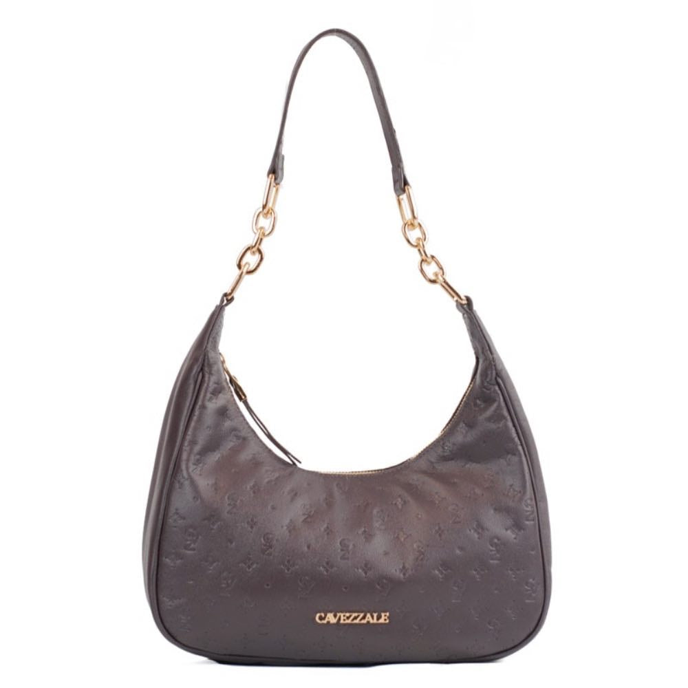 Bolsa Hobo Grande de Couro La Fenice Monograma Cacau 105795