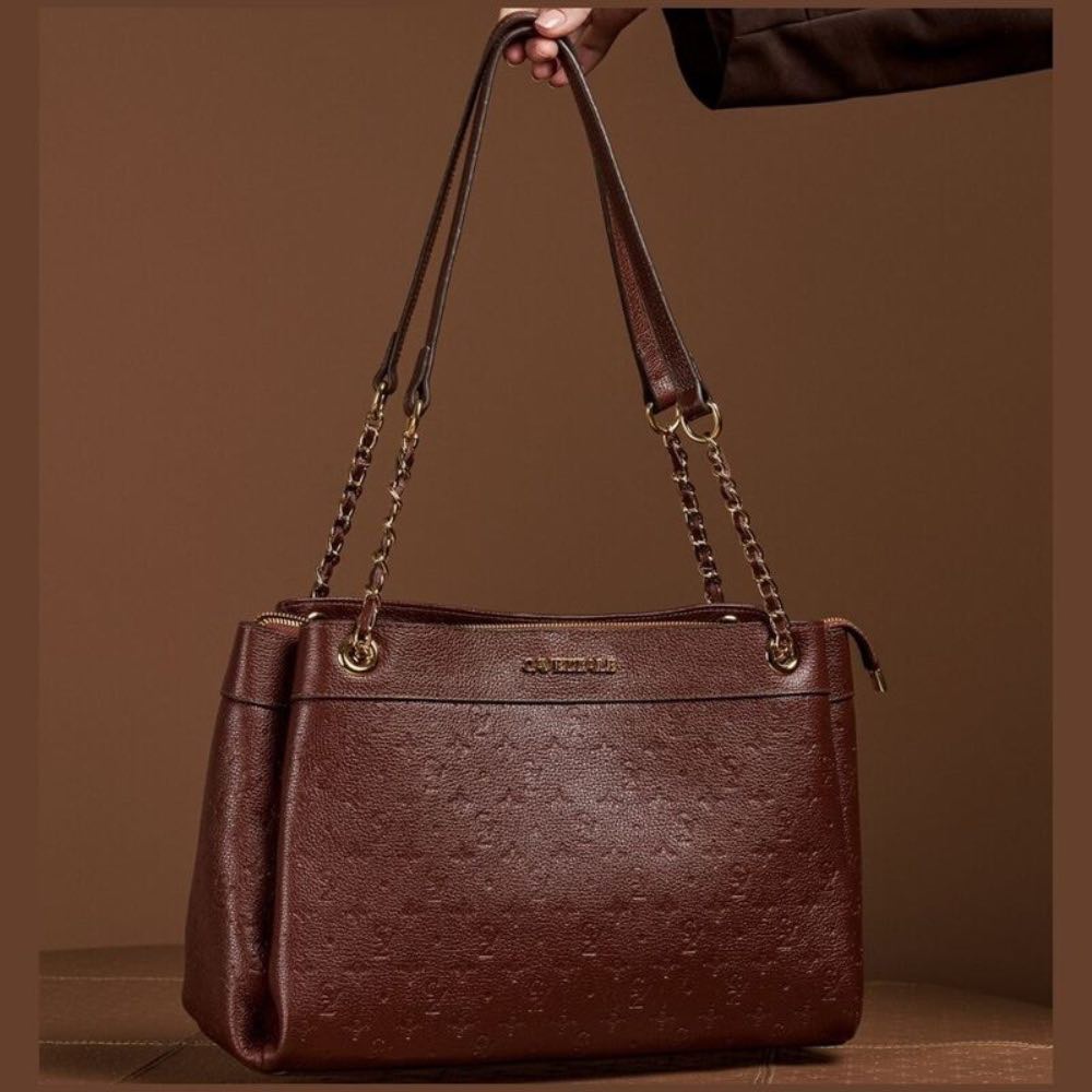 Tote Bag Grande Couro Floter Monograma La Fenice Pinhão 105796