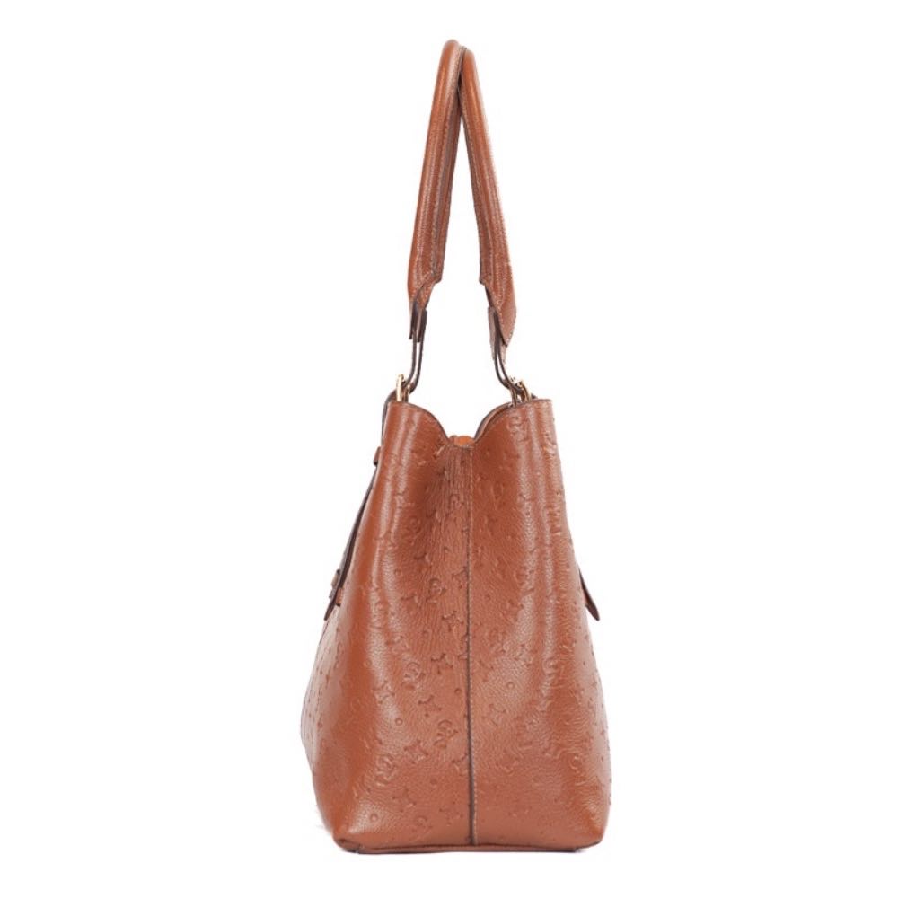 Tote Bag Grande de Couro Monograma La Fenice Camel 105799
