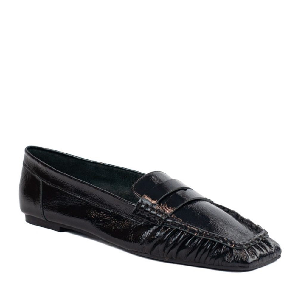 Mocassim de Couro Crinkle La Fenice Preto 105722