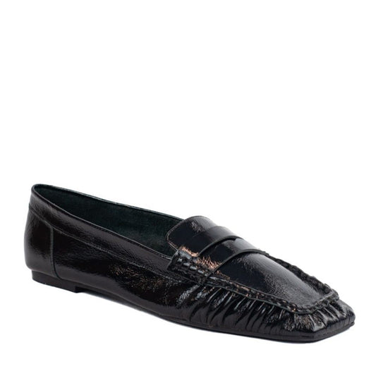 Mocassim de Couro Crinkle La Fenice Preto 105722