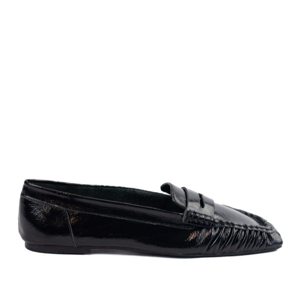 Mocassim de Couro Crinkle La Fenice Preto 105722