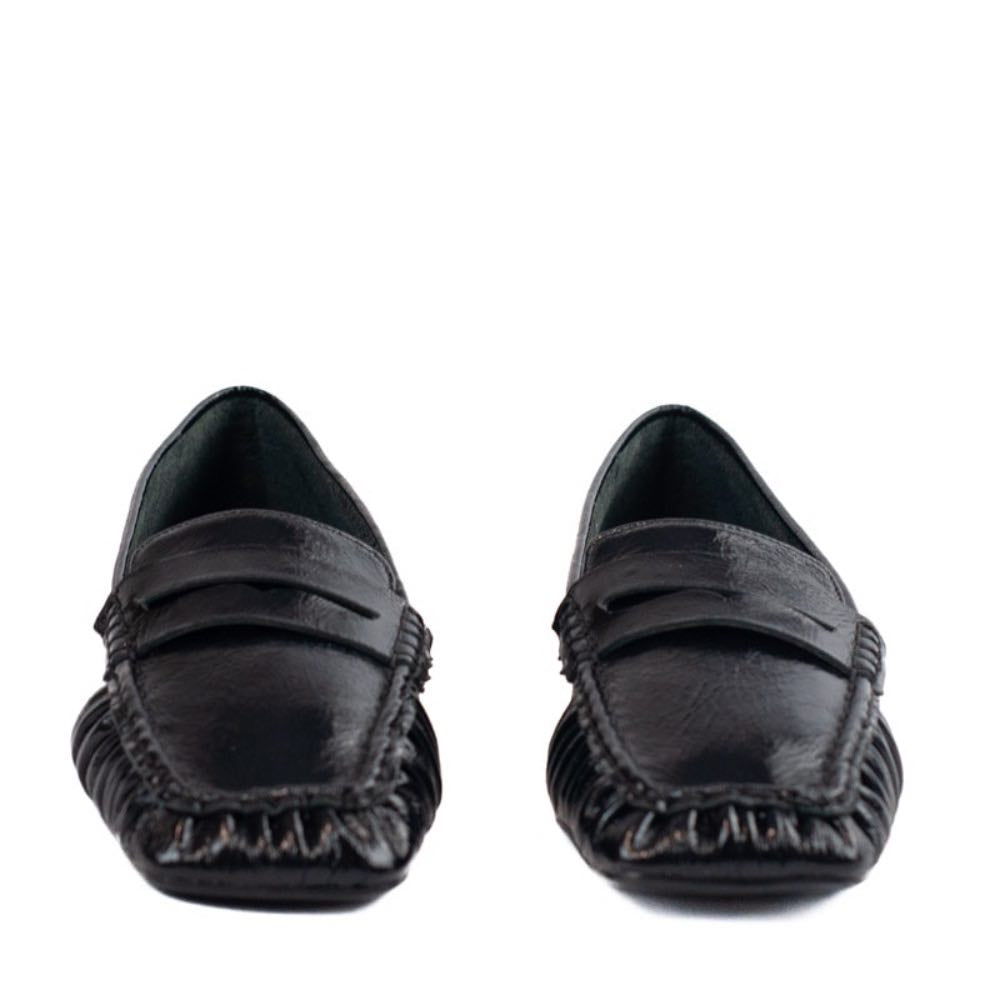Mocassim de Couro Crinkle La Fenice Preto 105722