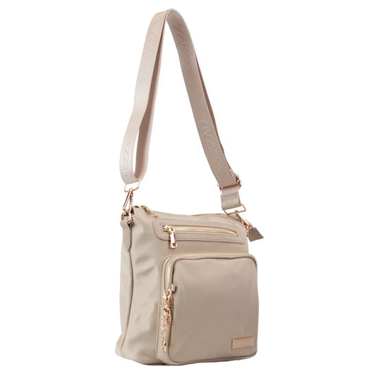 Bolsa Tiracolo Média de Nylon La Fenice Bege 105688