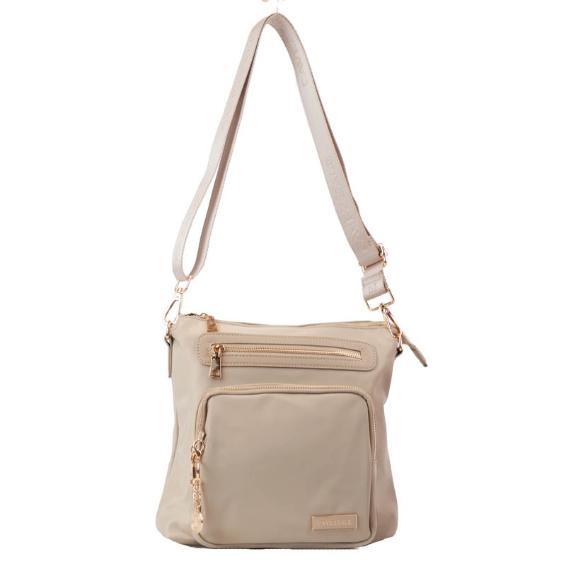 Bolsa Tiracolo Média de Nylon La Fenice Bege 105688