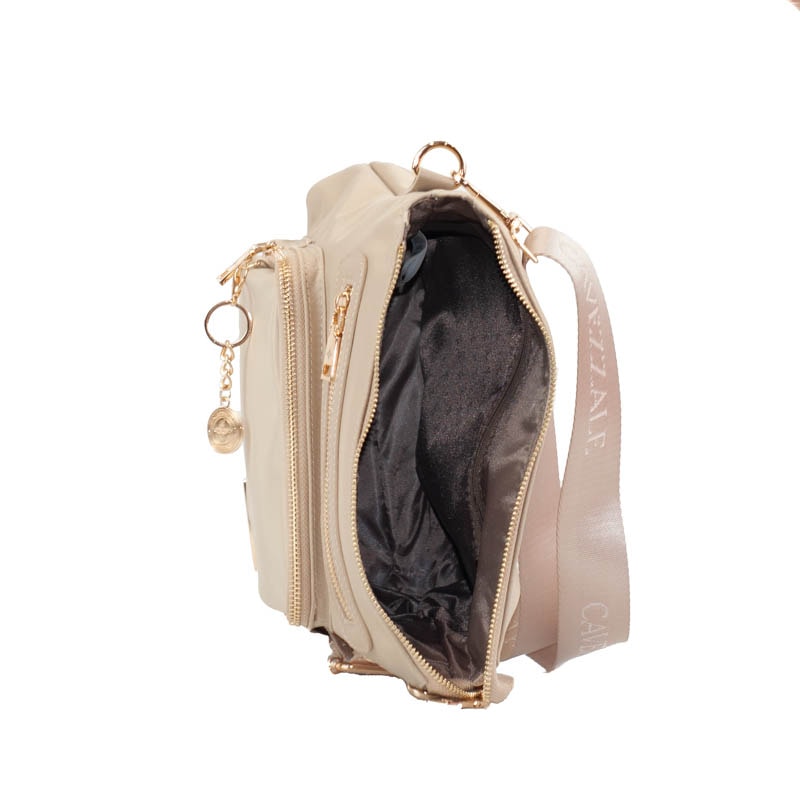 Bolsa Tiracolo Média de Nylon La Fenice Bege 105688