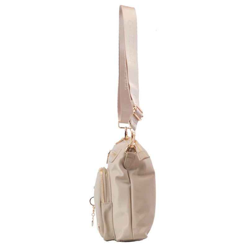 Bolsa Tiracolo Média de Nylon La Fenice Bege 105688