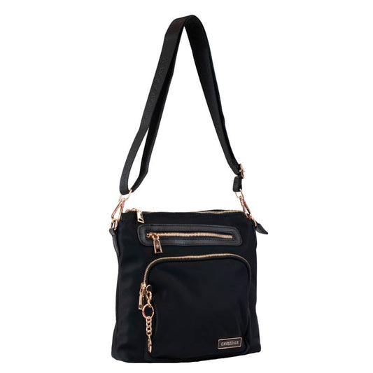 Bolsa Tiracolo Média de Nylon La Fenice Preto 105688