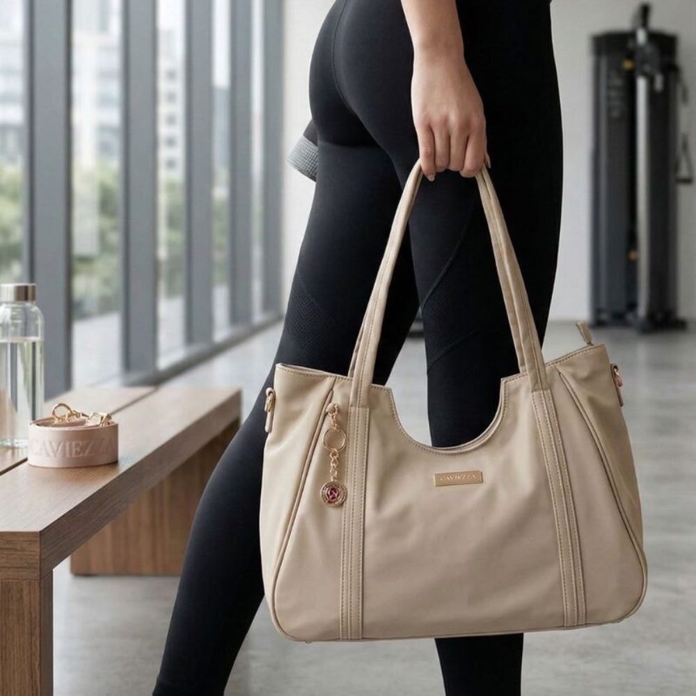 Shopping Bag Grande de Nylon La Fenice Bege 105689