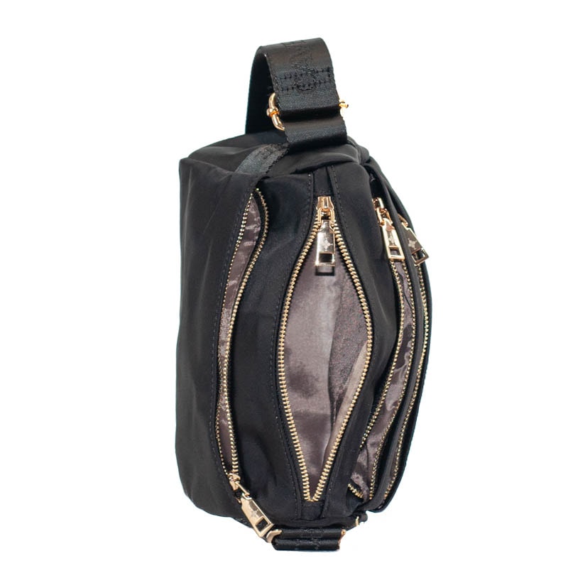 Bolsa Tiracolo Média de Nylon La Fenice Preto 105690