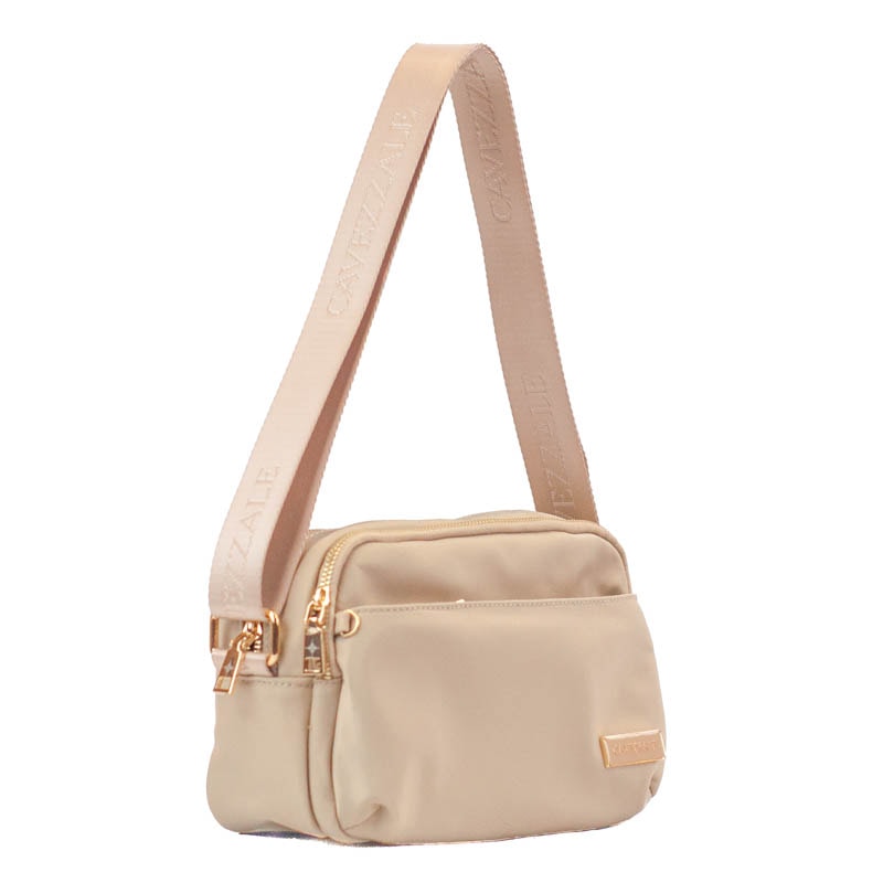 Bolsa Tiracolo Pequena de Nylon La Fenice Bege 105691