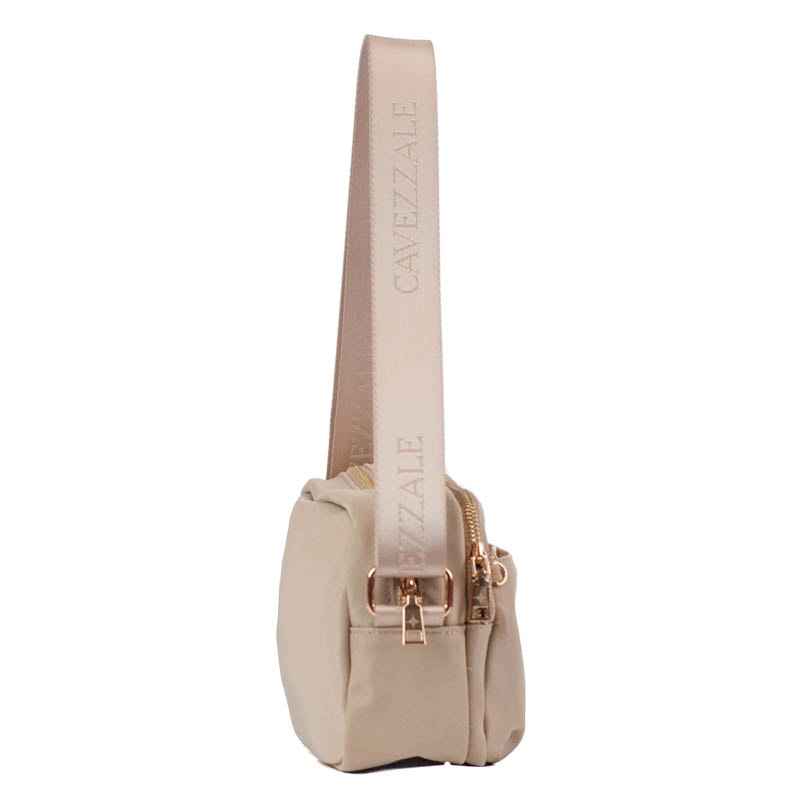 Bolsa Tiracolo Pequena de Nylon La Fenice Bege 105691