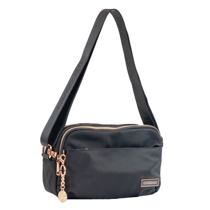 Bolsa Tiracolo Pequena de Nylon La Fenice Preto 105691